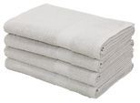 Duschtücher OTTO HOME "Juna, als Set und Serie erhältlich, 4 Duschtücher, 70x140cm", grau (hellgrau), B:70cm L:140cm, Walkfrottee, Obermaterial: 100% Baumwolle, Handtücher, Duschtücher, Handtuch Set, 100% Baumwolle, mit Bordüre, Uni-Farben, weich