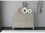 Sideboard "Reno", taupe matt lack, glas taupe glanz, B:137cm H:106cm T:42cm, Glas, Holzwerkstoff, SET ONE BY MUSTERRING, Sideboards, Sideboard, Mit Vierkantfuß in diversen Farben, 106 cm Höhe & Farbauswahl