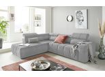 Ecksofa DOMO COLLECTION "BRANDON L-Form, auch in Leder", grau (hellgrau), B:275cm H:80cm T:228cm, Sofas, Ecksofa, inklusive Kopfteilverstellung, wahlweise mit Sitztiefenverstellung