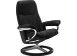 Relaxsessel STRESSLESS "Consul", schwarz (schwarz batick), B:91cm H:102cm T:79cm, Leder BATICK: BATICK ist ein leicht korrigiertes, durchgefärbtes und genarbtes Möbelleder, bei dem die meisten Unebenheiten und Spuren in der Regel entfernt wurden.;Leder PALOMA: PALOMA ist ein durchgefärbtes Semianilin-Möbelleder mit natürlicher Narbung.;ROHLEDER Stoff Q2 FARON: Ein fester zuverlässiger Bouclé mit e