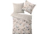 Wendebettwäsche KLEINE WOLKE "Kessia", grau (taupe), B/L: 135cm x 200cm, 1 Stk., 1 Stk., Mako-Satin, B/L: 80cm x 80cm, 2 Stk., Mako-Satin, Obermaterial: 100% Baumwolle, Bettwäsche, Wendebettwäsche