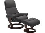Relaxsessel STRESSLESS "View", grau (rock paloma), B:82cm H:108cm T:81cm, Leder BATICK: BATICK ist ein leicht korrigiertes, durchgefärbtes und genarbtes Möbelleder, bei dem die meisten Unebenheiten und Spuren in der Regel entfernt wurden.;Leder PALOMA: PALOMA ist ein durchgefärbtes Semianilin-Möbelleder mit natürlicher Narbung.;ROHLEDER Stoff Q2 FARON: Ein fester zuverlässiger Bouclé mit einem str