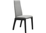 Polsterstuhl STRESSLESS "Laurel", grau (grau dinamica, schwarz), B:57cm H:105cm T:60cm, Microfaser DINAMICA (88% Polyester, 12% Polyurethan), Stühle, Polsterstuhl, High Back, Größe M, mit abgerundeten Beinen in Schwarz