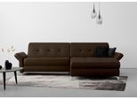 Ecksofa HOME AFFAIRE "Maredo L-Form", braun (mocca), B:284cm H:89cm T:179cm, 100% Polyester, Sofas, Ecksofa, Federkern, wahlweise auch mit Kopfteil- und Armlehnverstellung