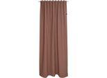 Vorhang "Solo" Gr. 1, braun, B:130cm H:250cm, Jacquard, Baumwolle, Polyester, SCHÖNER WOHNEN-KOLLEKTION, Gardinen, Vorhang, mit Lederapplikation