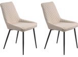 Polsterstuhl MÖBILIA, beige (beige, schwarz, beige), B:52cm H:86cm T:56cm, Stühle, Polsterstuhl