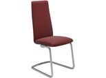 Polsterstuhl STRESSLESS "Laurel", rot (cherry paloma, chrom matt), B:53cm H:105cm T:60cm, Leder PALOMA: PALOMA ist ein durchgefärbtes Semianilin-Möbelleder mit natürlicher Narbung., Stühle, Polsterstuhl, High Back, Größe M, mit Beinen aus Stahl in Chrom matt