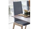 Polsterstuhl STRESSLESS "Laurel", blau (sparrow blau paloma, eiche natur), B:57cm H:105cm T:60cm, Leder PALOMA: PALOMA ist ein durchgefärbtes Semianilin-Möbelleder mit natürlicher Narbung., Stühle, Polsterstuhl, High Back, Größe M, mit abgerundeten Beinen in Eiche natur