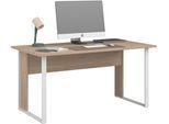 Schreibtisch PARISOT "Start Up 21", japanische eiche, weiß, japanische eiche, B:150cm H:73cm T:80cm, Tische, Schreibtisch, Traverse / Blende in der Höhe flexibel zu montieren
