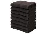 Handtücher OTTO HOME "Juna, als Set und Serie erhältlich, 8 Handtücher, 50x100cm", schwarz, B:50cm L:100cm, Walkfrottier, Baumwolle, Handtücher, Handtücher, 8-tlg. Handtuch-Set, 100% Baumwolle, mit Bordüre, Uni-Farben, weich