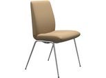 Polsterstuhl STRESSLESS "Laurel", beige (sand paloma, chrom glänzend), B:57cm H:92cm T:59cm, Leder PALOMA: PALOMA ist ein durchgefärbtes Semianilin-Möbelleder mit natürlicher Narbung., Stühle, Polsterstuhl, Low Back, Größe L, mit Beinen aus Stahl in Chrom glänzend