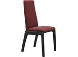 Polsterstuhl STRESSLESS "Laurel", rot (cherry paloma, schwarz), B:57cm H:105cm T:60cm, Leder PALOMA: PALOMA ist ein durchgefärbtes Semianilin-Möbelleder mit natürlicher Narbung., Stühle, Polsterstuhl, High Back, Größe M, mit abgerundeten Beinen in Schwarz