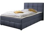 Boxbett HOME AFFAIRE "Niemes inkl. Bettkasten und Topper, auch in Überlänge erhältlich", denim, blau, B:132cm L:210cm, Komplettbetten, Boxbett, Boxbett mit Bettkasten, inkl. Topper