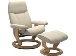 Relaxsessel STRESSLESS "Consul", beige (cream batick), B:76cm H:100cm T:71cm, Leder BATICK: BATICK ist ein leicht korrigiertes, durchgefärbtes und genarbtes Möbelleder, bei dem die meisten Unebenheiten und Spuren in der Regel entfernt wurden.;Leder PALOMA: PALOMA ist ein durchgefärbtes Semianilin-Möbelleder mit natürlicher Narbung.;ROHLEDER Stoff Q2 FARON: Ein fester zuverlässiger Bouclé mit einem