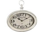 Wanduhr AMBIENTE HAUS "Antikweiss Wanduhr aus metall 27cm", weiß, B:28cm H:27cm T:6cm, Wanduhren, Wanduhr