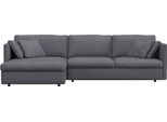 Ecksofa FLEXLUX "Lovane", blau (navy blau), B:290cm H:84cm T:182cm, 62% Polyester/14% Cotton/7% Linen, Sofas, Ecksofa, Weich & anschmiegsam, große Sitztiefe auf Kaltschaum, Dekokissen inkl.