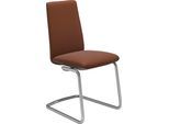 Polsterstuhl STRESSLESS "Laurel", braun (copper paloma, chrom glänzend), B:53cm H:92cm T:59cm, Leder PALOMA: PALOMA ist ein durchgefärbtes Semianilin-Möbelleder mit natürlicher Narbung., Stühle, Polsterstuhl, Low Back, Größe M, mit Beinen aus Stahl in Chrom glänzend