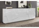 Sideboard HOME AFFAIRE "PING", weiß (weiß hochglanz lack), B:224cm H:86cm T:44cm, Sideboards, Sideboard, Breite 224 cm