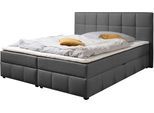 Boxbett HOME AFFAIRE "Niemes inkl. Bettkasten und Topper, auch in Überlänge erhältlich", anthrazit, B:172cm L:230cm, Komplettbetten, Boxbett, Boxbett mit Bettkasten, inkl. Topper