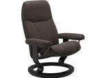 Relaxsessel STRESSLESS "Consul", braun (braun batick), B:85cm H:100cm T:77cm, Leder BATICK: BATICK ist ein leicht korrigiertes, durchgefärbtes und genarbtes Möbelleder, bei dem die meisten Unebenheiten und Spuren in der Regel entfernt wurden.;Leder PALOMA: PALOMA ist ein durchgefärbtes Semianilin-Möbelleder mit natürlicher Narbung.;ROHLEDER Stoff Q2 FARON: Ein fester zuverlässiger Bouclé mit einem