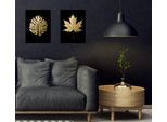 Poster OTTO HOME "Ahorn Blätter Poster Set Gold - Dekoration", gold (farbe bild(er): gold), B:30cm H:40cm, Papier, Bilder, Poster, 2er-Set - jeweils 30x40cm