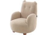 Sessel VIPACK "für Kinder in verspielter Optik, ein Highlight für das Kinderzimmer", beige, B:60cm H:66cm T:64cm, Sessel, Sessel, Bezug flauschiger Bouclé Stoff, zwei Farben zur Wahl