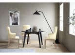 Polsterstuhl STRESSLESS "Laurel", beige (vanilla paloma, schwarz), B:58cm H:105cm T:60cm, Leder PALOMA: PALOMA ist ein durchgefärbtes Semianilin-Möbelleder mit natürlicher Narbung., Stühle, Polsterstuhl, High Back mit Armlehne, Größe L, mit abgerundeten Beinen in Schwarz
