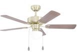 EGLO LED Deckenleuchte "CADIZ Deckenventilator", gold (messingfarben), 1, Ø 106,6cm H: 46,1cm, 1 Stk., Leuchten, Deckenlampe, Ventilator mit Licht, Wendeflügel, Zugkette, Ø 107 cm, LED Deckenleuchte