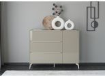 Sideboard "Reno", taupe matt lack, glas taupe glanz, B:137cm H:109cm T:42cm, Glas, Holzwerkstoff, SET ONE BY MUSTERRING, Sideboards, Sideboard, Mit Winkelfuß in diversen Farben, 109 cm Höhe & Farbauswahl