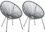 Stuhl MÖBILIA, grau (grau, schwarz, grau), B:73cm H:88cm T:73cm, Kunststoff, Metall, Stühle, Stuhl, runde Sitzschale im 2er-Set