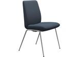 Polsterstuhl STRESSLESS "Laurel", blau (blau dinamica, chrom glänzend), B:57cm H:92cm T:59cm, Microfaser DINAMICA (88% Polyester, 12% Polyurethan), Stühle, Polsterstuhl, Low Back, Größe L, mit Beinen aus Stahl in Chrom glänzend
