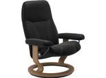 Relaxsessel STRESSLESS "Consul", schwarz (schwarz paloma), B:76cm H:100cm T:71cm, Leder BATICK: BATICK ist ein leicht korrigiertes, durchgefärbtes und genarbtes Möbelleder, bei dem die meisten Unebenheiten und Spuren in der Regel entfernt wurden.;Leder PALOMA: PALOMA ist ein durchgefärbtes Semianilin-Möbelleder mit natürlicher Narbung.;ROHLEDER Stoff Q2 FARON: Ein fester zuverlässiger Bouclé mit e