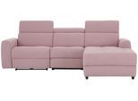 Ecksofa HOME AFFAIRE "Sentrano, L-Form", rosa (rosé), B:275cm H:82cm T:164cm, NaturLEDER/Kunstleder (Das Leder hat eine Dicke von 0, 9-1, 0 mm);Kunstleder;Webstoff (95% Polyester, 5% Nylon);Struktur fein (95% Polyester, 5% Nylon), Sofas, Ecksofa, 275 cm, man. o. elektr. Relaxfunktion und USB/Kopfverstellung