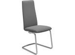 Polsterstuhl STRESSLESS "Laurel", grau (dunkelgrau dinamica, chrom matt), B:53cm H:105cm T:60cm, Microfaser DINAMICA (88% Polyester, 12% Polyurethan), Stühle, Polsterstuhl, High Back, Größe M, mit Beinen aus Stahl in Chrom matt