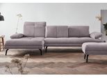 Ecksofa HOME AFFAIRE "Stenlille Muktifunktionssofa, L-Form", grau (hellgrau), B:295cm H:83cm T:162cm, Struktur weich (100% Polyester);Struktur grob (100% Polyester);100% NaturLEDER, Sofas, Ecksofa, incl. Sitztiefen-, Kopfteil- und Armteilverstellung