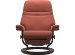 Relaxsessel STRESSLESS "Sunrise", rot (henna batick), B:79cm H:103cm T:78cm, Leder BATICK: BATICK ist ein leicht korrigiertes, durchgefärbtes und genarbtes Möbelleder, bei dem die meisten Unebenheiten und Spuren in der Regel entfernt wurden.;Leder PALOMA: PALOMA ist ein durchgefärbtes Semianilin-Möbelleder mit natürlicher Narbung.;ROHLEDER Stoff Q2 FARON: Ein fester zuverlässiger Bouclé mit einem