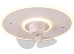 REALITY LEUCHTEN LED Deckenleuchte "Nybro Deckenventilator", weiß (weiß matt), 1, Ø 50cm H: 19cm, 1 Stk., Leuchten, Deckenlampe, Ventilator 3 Stufen, Fernbedienung,Lichtfarbe einstellbar, LED Deckenleuchte