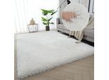 Hochflor-Teppich OTTO HOME "Micro exclusiv Teppich, sehr hoher Flor, weich durch Mikrofaser" Gr. 7, weiß (altweiß), B:240cm H:78mm L:320cm, Kunstfaser, Teppiche, Hochflor-Teppich, sehr weich, flauschig, uni, Wohnzimmer, Schlafzimmer, Kinderzimmer