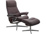 Relaxsessel STRESSLESS "View", rot (bordeaux paloma), B:91cm H:110cm T:85cm, Sessel, Relaxsessel, mit Cross Base, Größe S, M & L, Holzakzent Braun