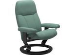 Relaxsessel STRESSLESS "Consul", grün (aqua grün paloma), B:85cm H:100cm T:77cm, Leder BATICK: BATICK ist ein leicht korrigiertes, durchgefärbtes und genarbtes Möbelleder, bei dem die meisten Unebenheiten und Spuren in der Regel entfernt wurden.;Leder PALOMA: PALOMA ist ein durchgefärbtes Semianilin-Möbelleder mit natürlicher Narbung.;ROHLEDER Stoff Q2 FARON: Ein fester zuverlässiger Bouclé mit ei