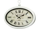 Wanduhr AMBIENTE HAUS "Paris Wanduhr - weiß 34x50cm", weiß, B:50cm H:34cm T:5cm, Wanduhren, Wanduhr