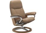 Relaxsessel STRESSLESS "Consul", braun (almond paloma), B:82cm H:102cm T:72cm, Leder BATICK: BATICK ist ein leicht korrigiertes, durchgefärbtes und genarbtes Möbelleder, bei dem die meisten Unebenheiten und Spuren in der Regel entfernt wurden.;Leder PALOMA: PALOMA ist ein durchgefärbtes Semianilin-Möbelleder mit natürlicher Narbung.;ROHLEDER Stoff Q2 FARON: Ein fester zuverlässiger Bouclé mit eine