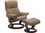 Relaxsessel STRESSLESS "Mayfair", braun (almond paloma), B:79cm H:101cm T:73cm, Leder BATICK: BATICK ist ein leicht korrigiertes, durchgefärbtes und genarbtes Möbelleder, bei dem die meisten Unebenheiten und Spuren in der Regel entfernt wurden.;Leder PALOMA: PALOMA ist ein durchgefärbtes Semianilin-Möbelleder mit natürlicher Narbung.;ROHLEDER Stoff Q2 FARON: Ein fester zuverlässiger Bouclé mit ein