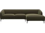 Ecksofa FLEXLUX "Belle Designsofa, L-Form, B/T 288/149 cm", grün (moss grün), B:288cm H:74cm T:149cm, 100% Polyester, Sofas, Ecksofa, Skandinavisches Design, In hochwertiger Verarbeitung