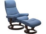 Relaxsessel STRESSLESS "View", blau (lazuli blau), B:78cm H:105cm T:78cm, Sessel, Relaxsessel, mit Classic Base, Größe S,Gestell Braun