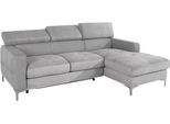 Ecksofa COTTA "Sammy L-Form", grau, B:226cm H:74cm T:169cm, Struktur (100% Polyester );Chenille (90% Polyester; 10% Polyamid ), Sofas, Ecksofa, mit Kopfteilverstellung, wahlweise mit Bettfunktion & Bettkasten