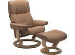 Relaxsessel STRESSLESS "Mayfair", braun (latte batick), B:75cm H:99cm T:73cm, Leder BATICK: BATICK ist ein leicht korrigiertes, durchgefärbtes und genarbtes Möbelleder, bei dem die meisten Unebenheiten und Spuren in der Regel entfernt wurden.;Leder PALOMA: PALOMA ist ein durchgefärbtes Semianilin-Möbelleder mit natürlicher Narbung.;ROHLEDER Stoff Q2 FARON: Ein fester zuverlässiger Bouclé mit einem