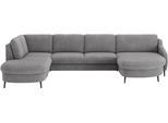 Wohnlandschaft SIT & MORE "Soul U-Form", grau, B:372cm H:90cm T:239cm, 95% Polyester, 10% Polyamid, Sofas, Wohnlandschaft, wahlweise mit Bett und Bettkasten
