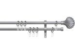 Gardinenstange INDEKO "Volterra" Gr. 4, silber (silberfarben), L:240cm Ø:16mm, Stahl, Gardinenstangen, Gardinenstange, Komplett-Set inkl. Ringen und Montagematerial