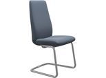Polsterstuhl STRESSLESS "Laurel", blau (sparrow blau paloma, schwarz matt), B:53cm H:105cm T:60cm, Leder PALOMA: PALOMA ist ein durchgefärbtes Semianilin-Möbelleder mit natürlicher Narbung., Stühle, Polsterstuhl, High Back, Größe L, mit Beinen aus Stahl in Schwarz matt